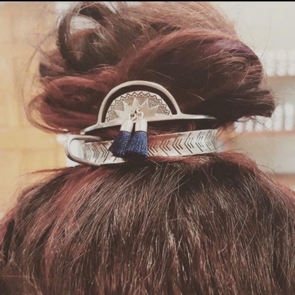 Boho Tassels Metal Hair pins Bun Cage - Picture 3 of 7